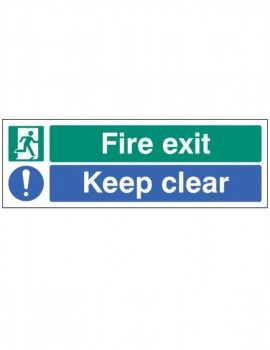 Fire Exit Keep Clear Safety Sign – Rigid Plastic 2 Sizes Site Products